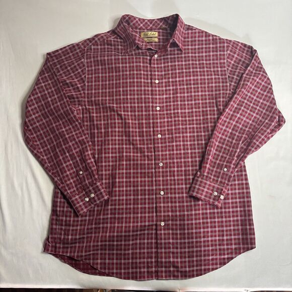 Roundtree & Yorke Other - Roundtree & Yorke Gold Label Plaid Flannel Shirt Red Non-Iron